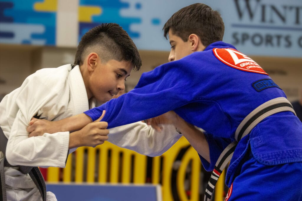 Brazilian jiu jitsu class training session at Gracie Barra Naperville martial arts school